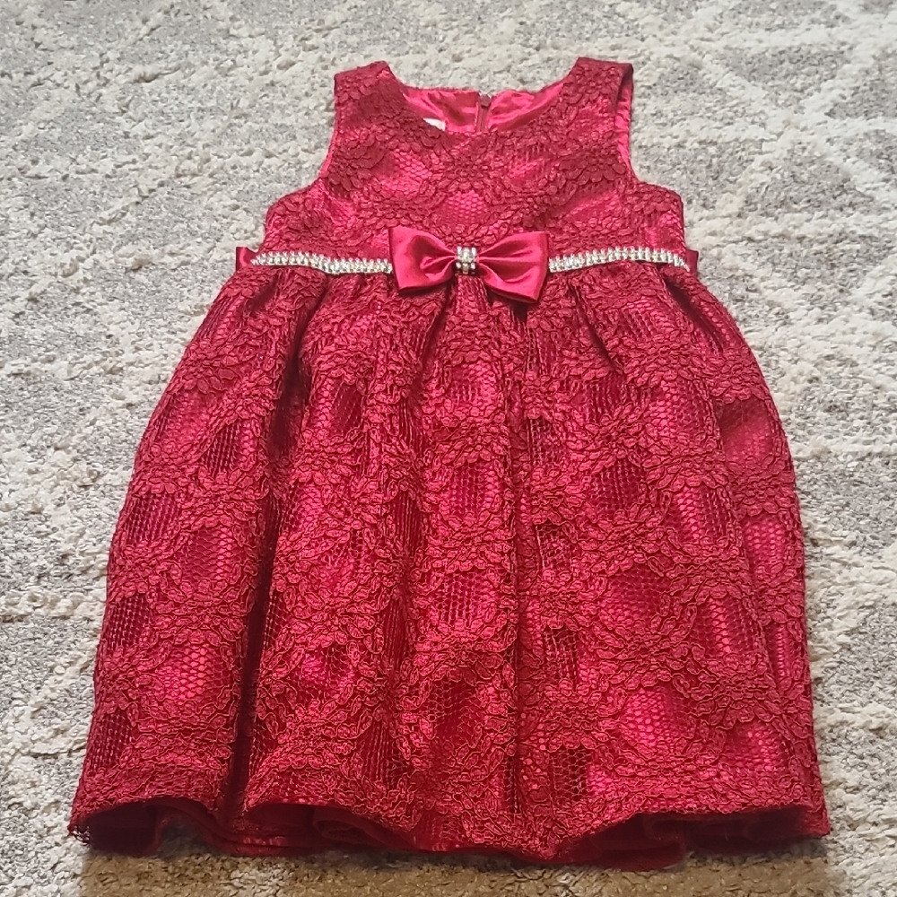 2 for $75 - American Princess Girls 4T Red Dress with Lace